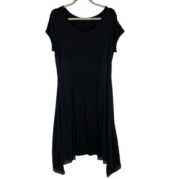 Peruvian Connection Maxi Tunic Womens Size M Black Quiet Luxury Flowy Designer - Picture 1 of 8